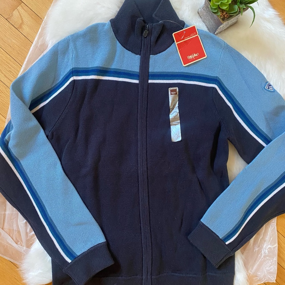 Mossimo Supply Co. Blue and Black Zip Up Sweater
